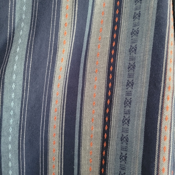 Anthropologie RD+Koko‎ Blue Striped 3/4 Sleeve V Neck Blouse Top Size M - Picture 8 of 10